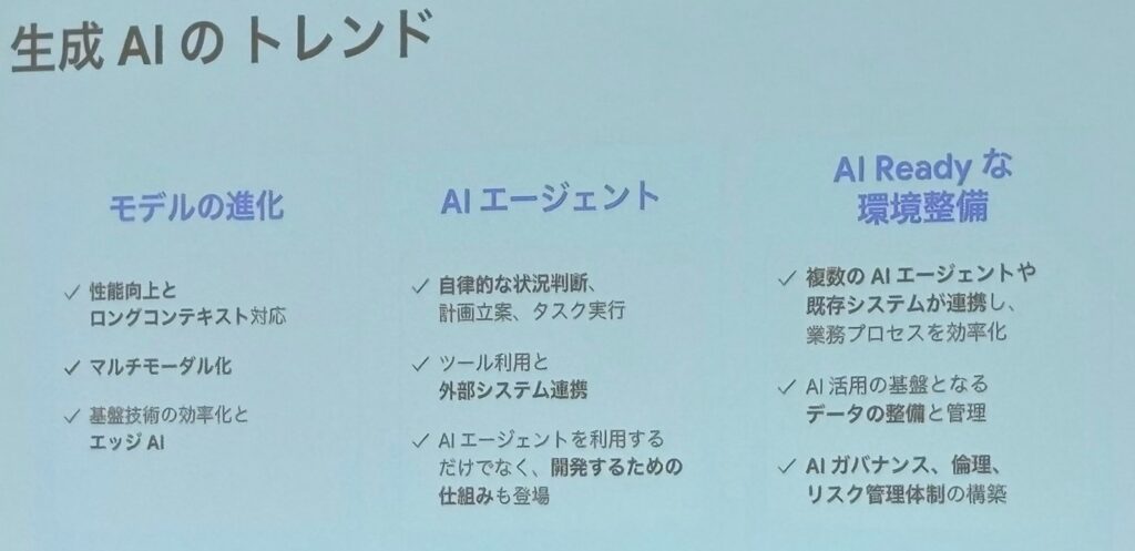 生成AIのトレンド：3つの進化の軸